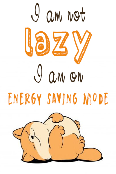 I am not lazy, I am on energy saving mode