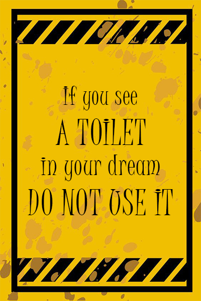 If you see a toilet in your dream, do not use it