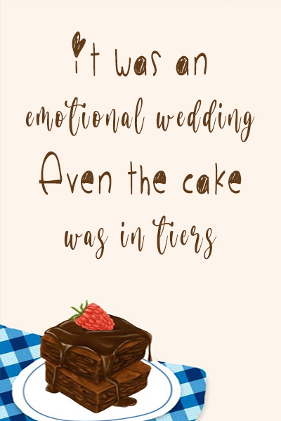 It was an emotional wedding, even the cake was in tiers