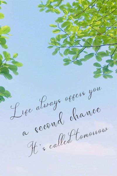 Life always offers you a second chance, it’s called tomorrow