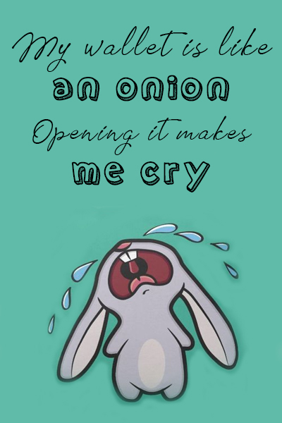 My wallet is like an onion, opening it makes me cry