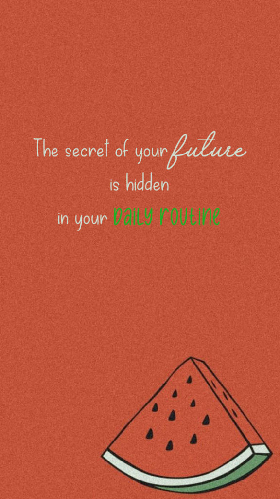 the secret of your future is hidden in your daily routine