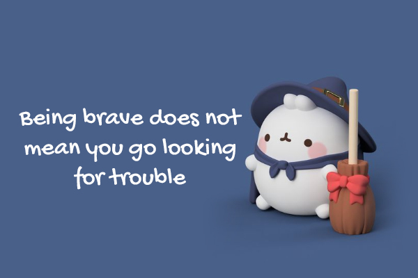Being brave does not mean you go looking for trouble