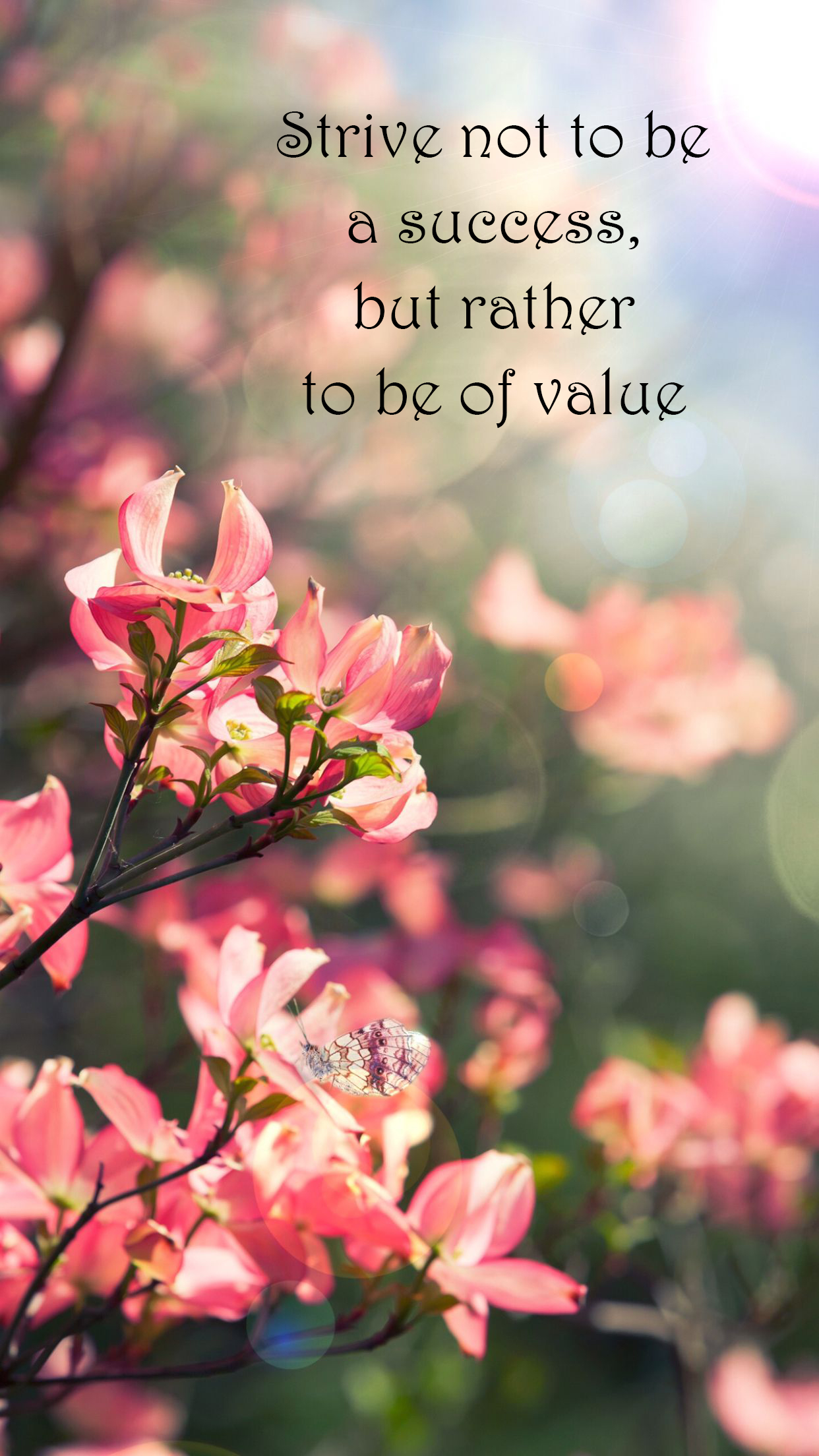 Strive not to be a success, but rather to be of value